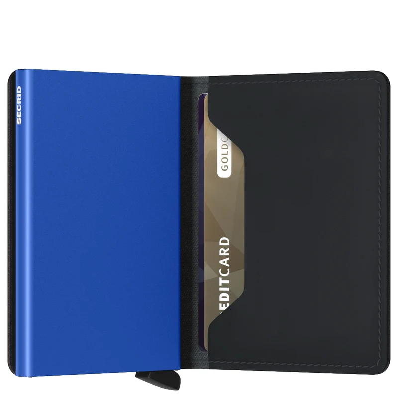 Secrid Matte Slimwallet - Cartera RFID 6.8 cm (black-blue)
