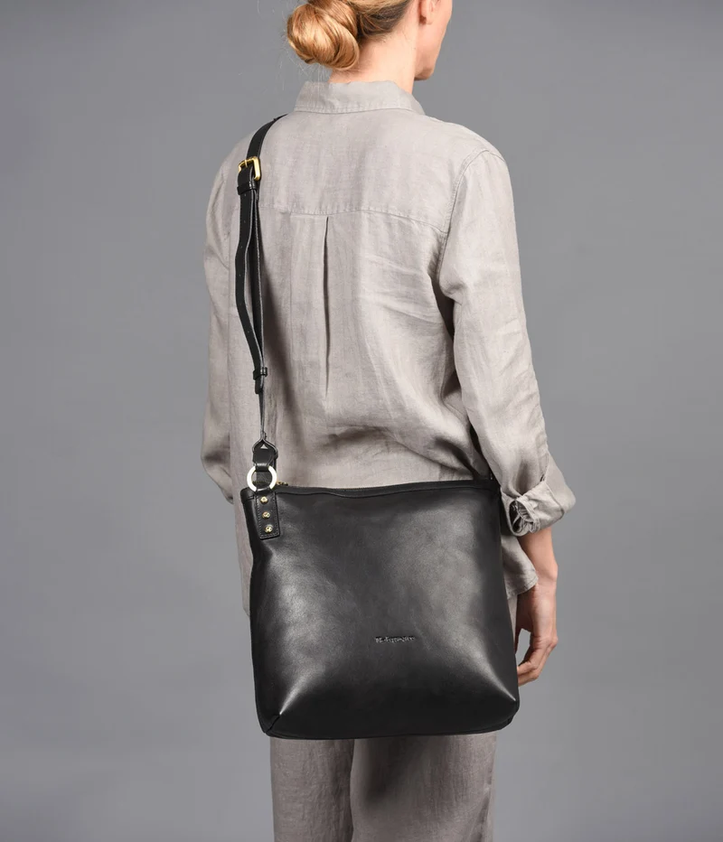 Bandolera grande de piel THB Slim