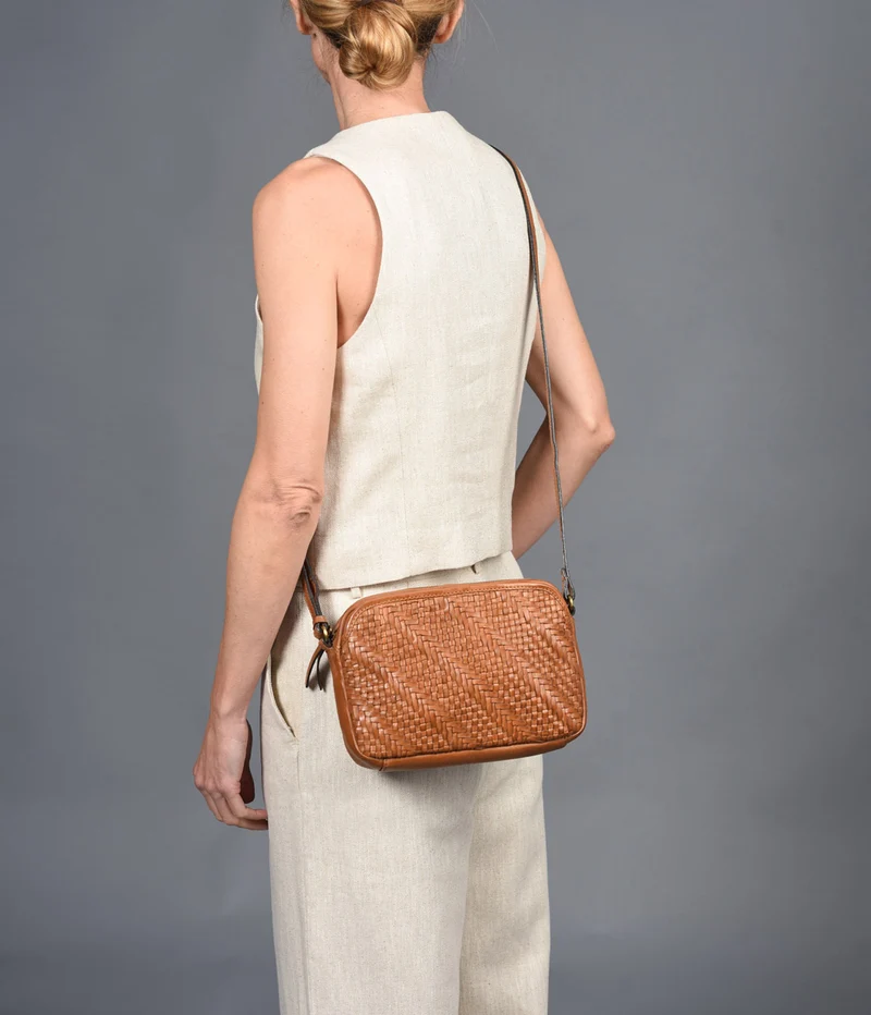 Bandolera de piel THB Plait
