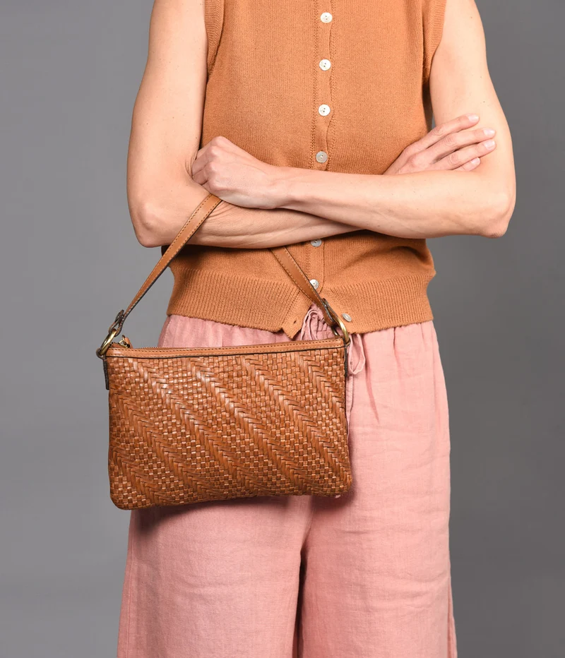 Bolso de hombro de piel THB Plait