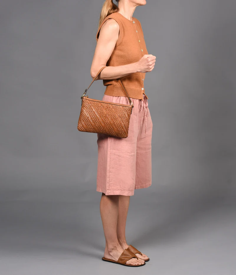 Bolso de hombro de piel THB Plait