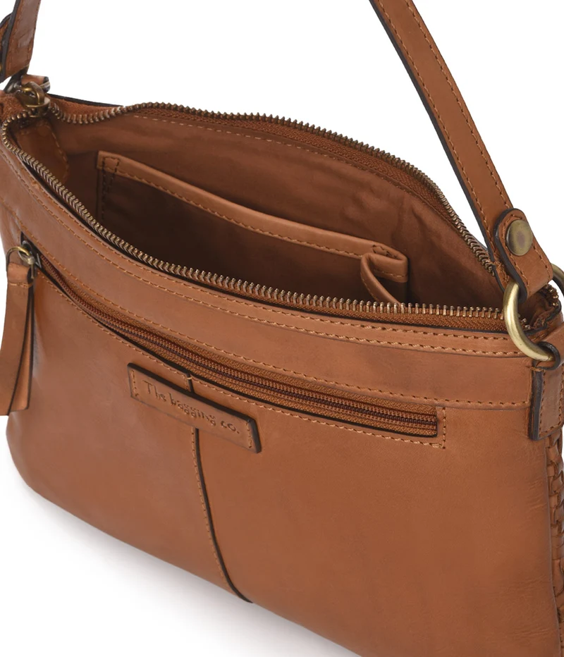 Bolso de hombro de piel THB Plait