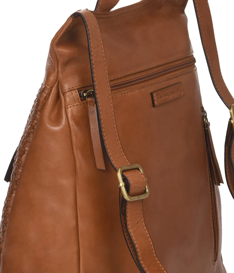 Mochila antirrobo de piel THB Plait