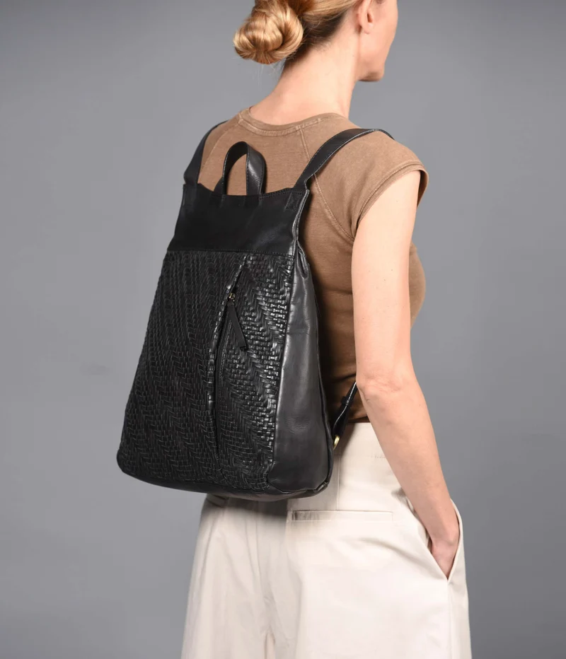 Mochila antirrobo de piel THB Plait