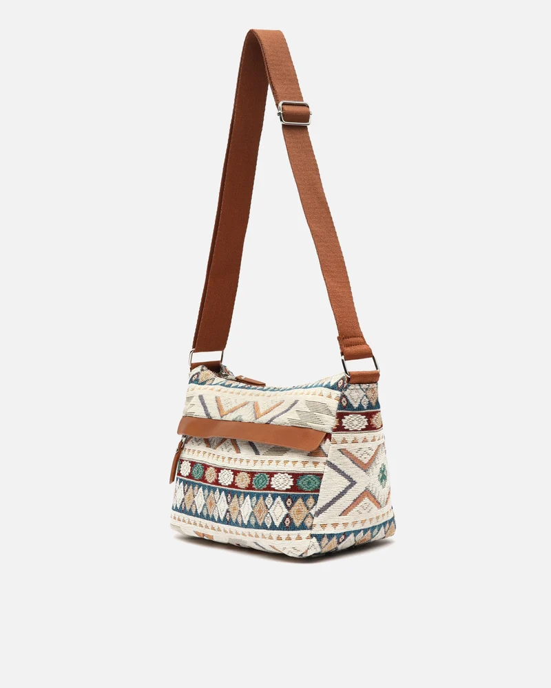 Tianis bolso bandolera con estampado jacquard