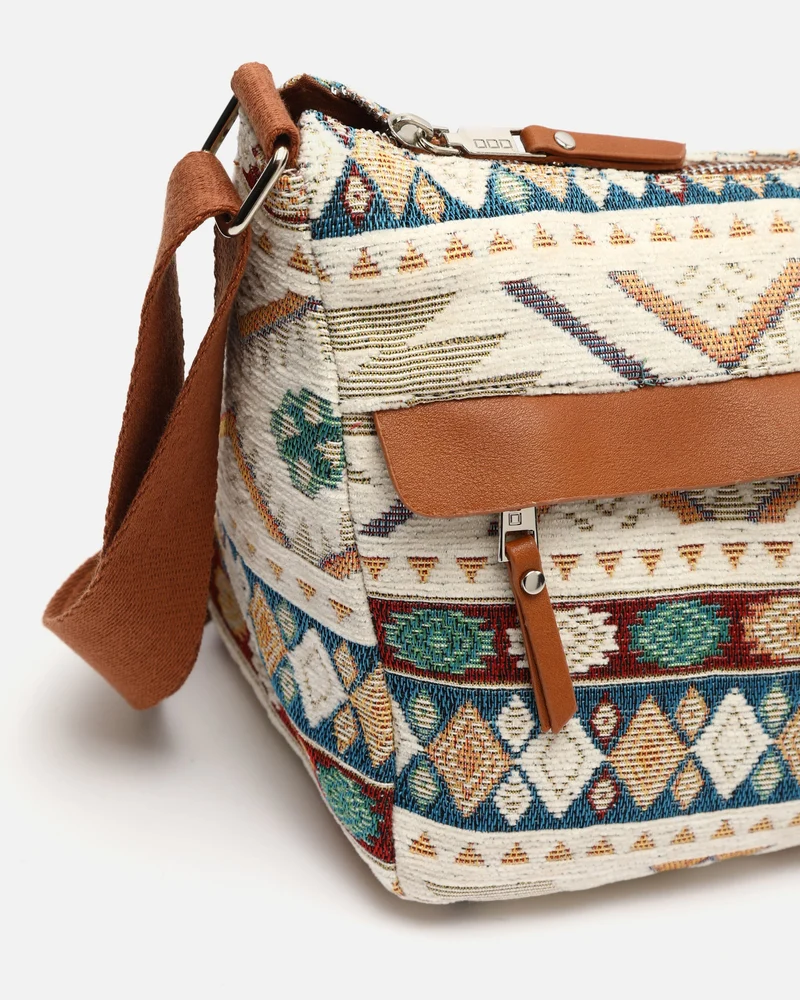 Tianis bolso bandolera con estampado jacquard