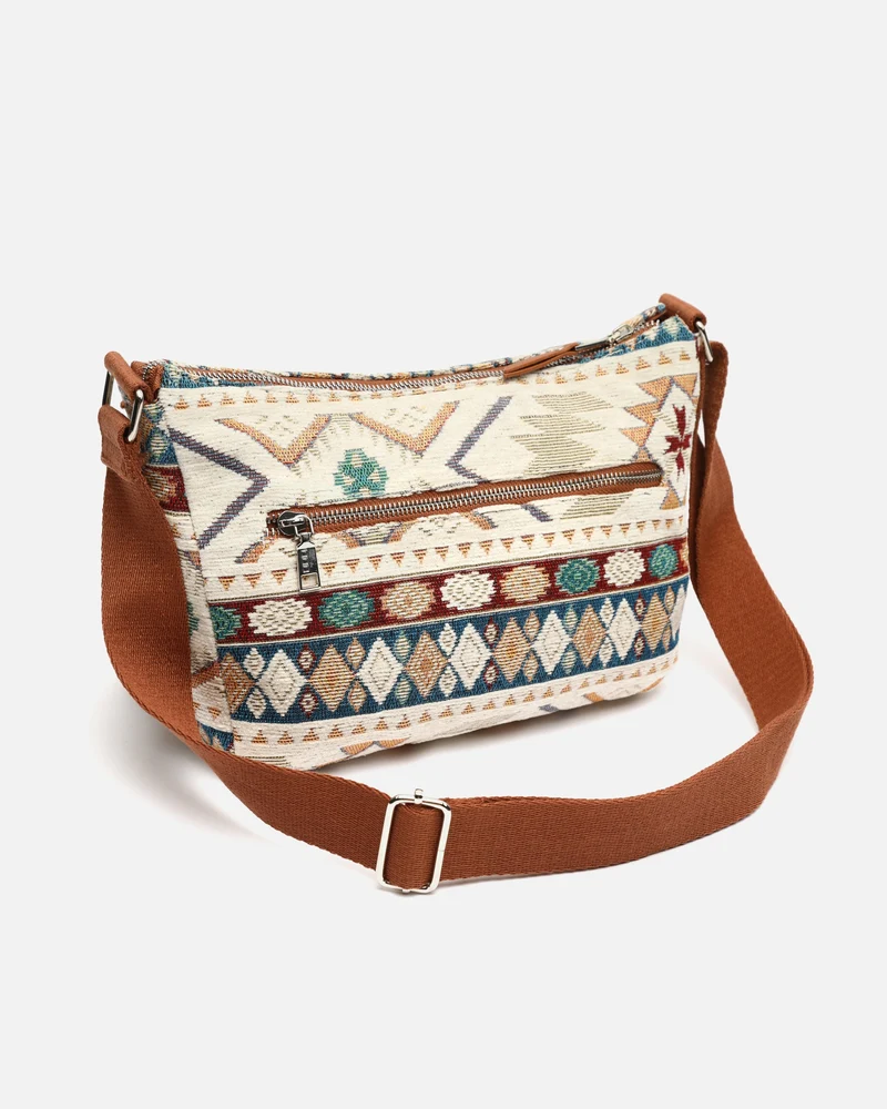 Tianis bolso bandolera con estampado jacquard