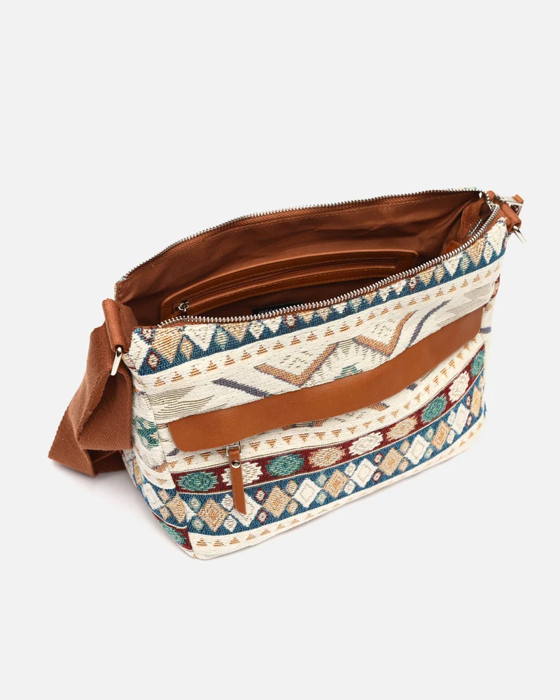 Tianis bolso bandolera con estampado jacquard