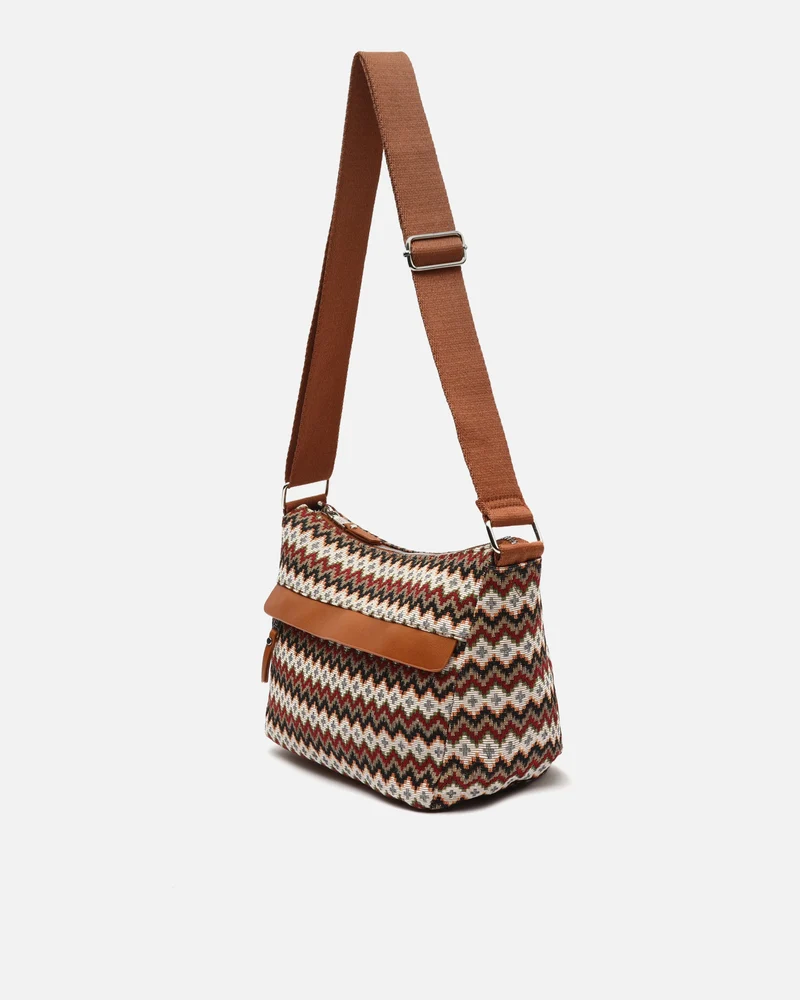 Penjis bolso bandolera con estampado jacquard ED.