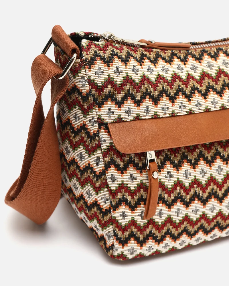 Penjis bolso bandolera con estampado jacquard ED.