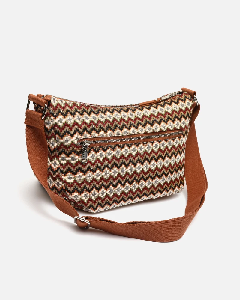 Penjis bolso bandolera con estampado jacquard ED.