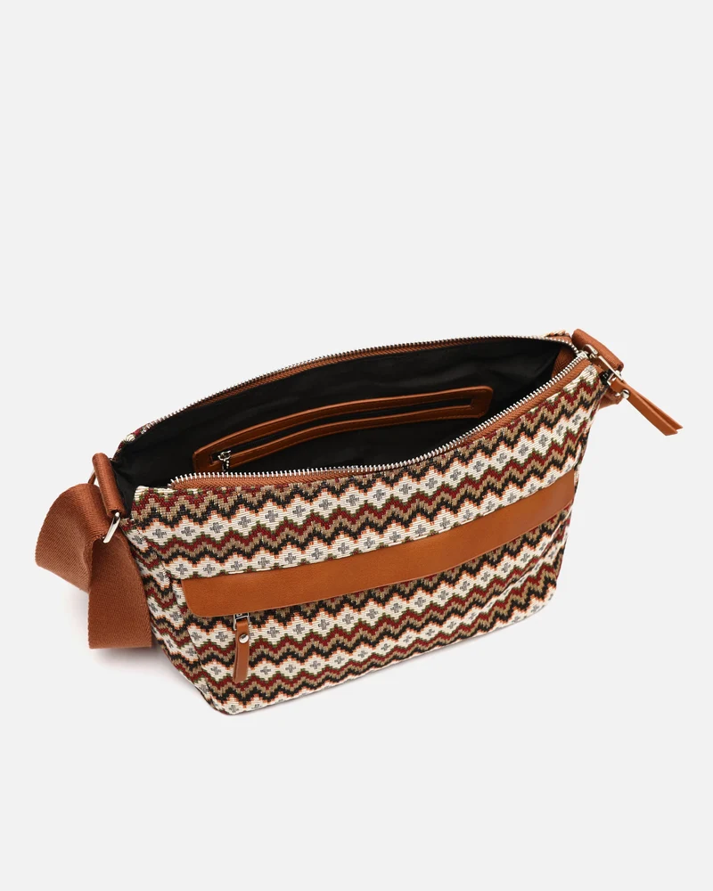 Penjis bolso bandolera con estampado jacquard ED.