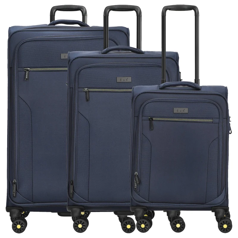 D&N Travel Line 9704 - Juego de trolley, 3 piezas (dark blue)