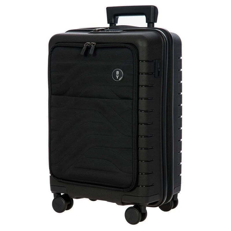 Brics BY Ulisse - Trolley de cabina con 4 ruedas y bolsillo delantero 55 cm expandible USB (black, 55 cm (Vortasche))