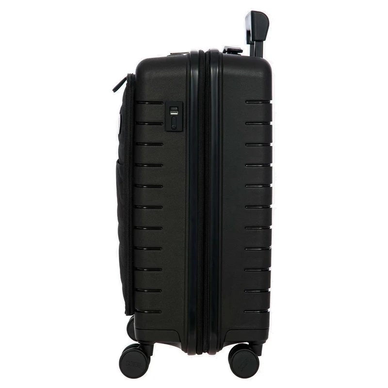 Brics BY Ulisse - Trolley de cabina con 4 ruedas y bolsillo delantero 55 cm expandible USB (black, 55 cm (Vortasche))