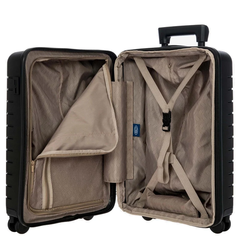 Brics BY Ulisse - Trolley de cabina con 4 ruedas y bolsillo delantero 55 cm expandible USB (black, 55 cm (Vortasche))