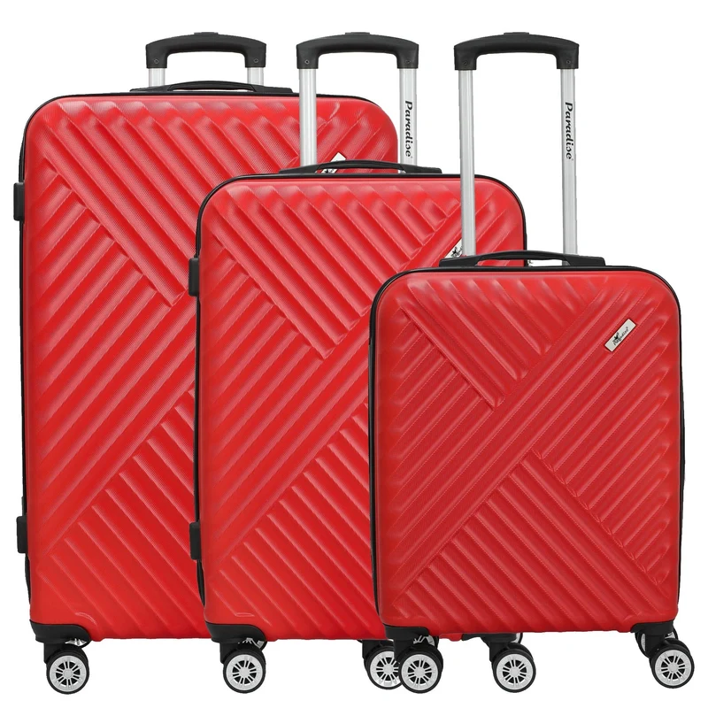 Paradise by CHECK.IN Kingston - Set de trolley con 4 ruedas 3 piezas (rot)