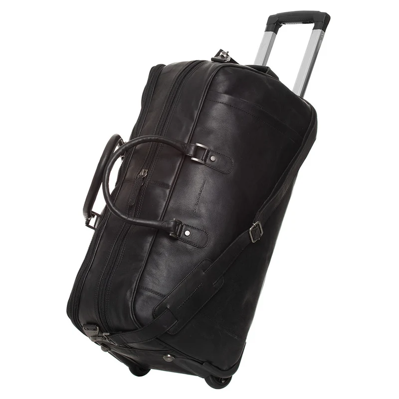 The Chesterfield Brand Jayven - Bolsa de viaje con ruedas de cuero 60 cm (black)