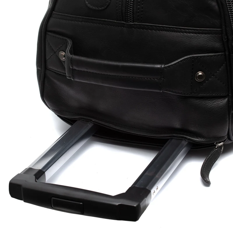 The Chesterfield Brand Jayven - Bolsa de viaje con ruedas de cuero 60 cm (black)