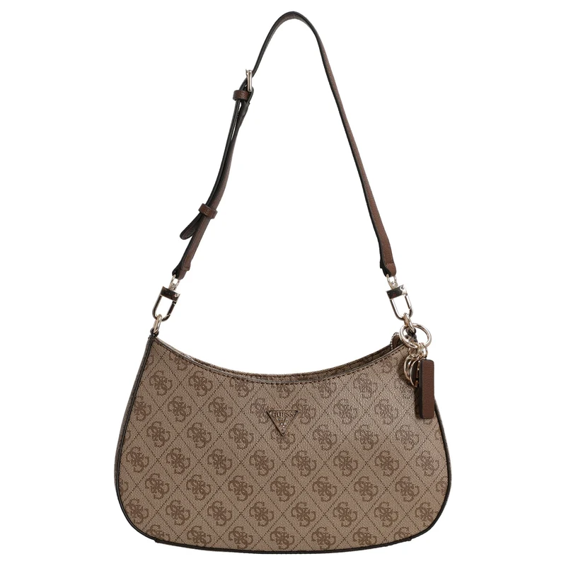 Guess Noelle II Top Zip - Bolso de hombro 28 cm (latte logo/brown)