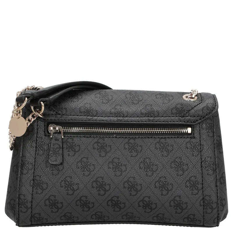 Guess Noelle II Convertible Xbody Flap - Bolso bandolera 24 cm (coal logo)