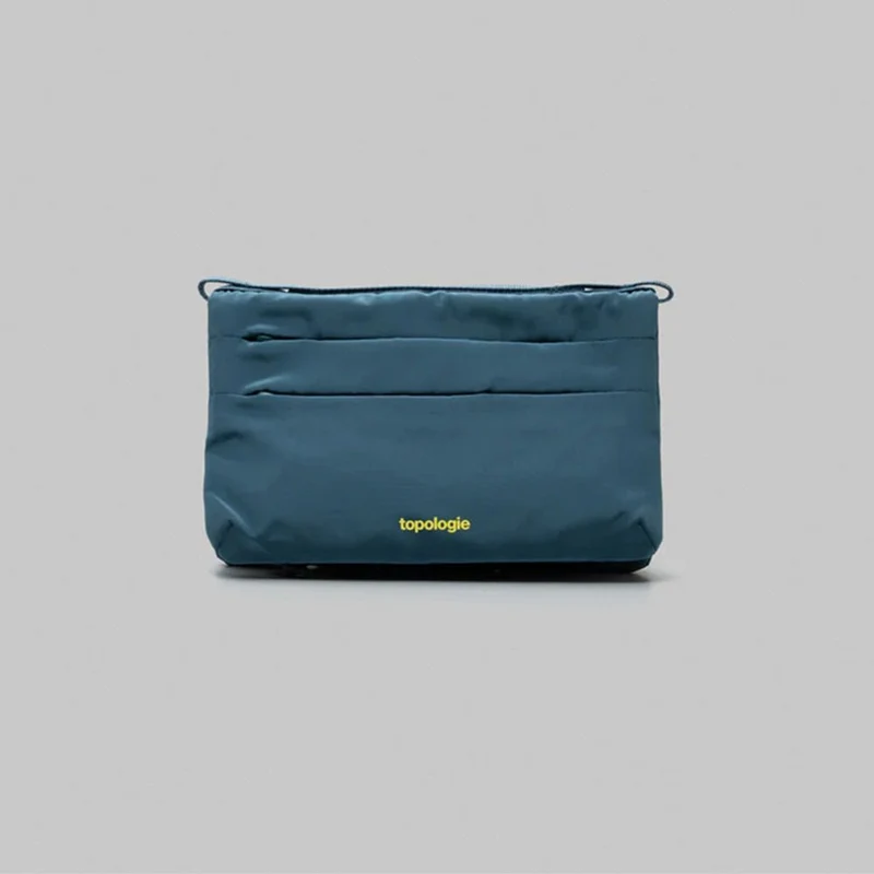 Flat Sacoche Small Deap Teal Tech Sateen