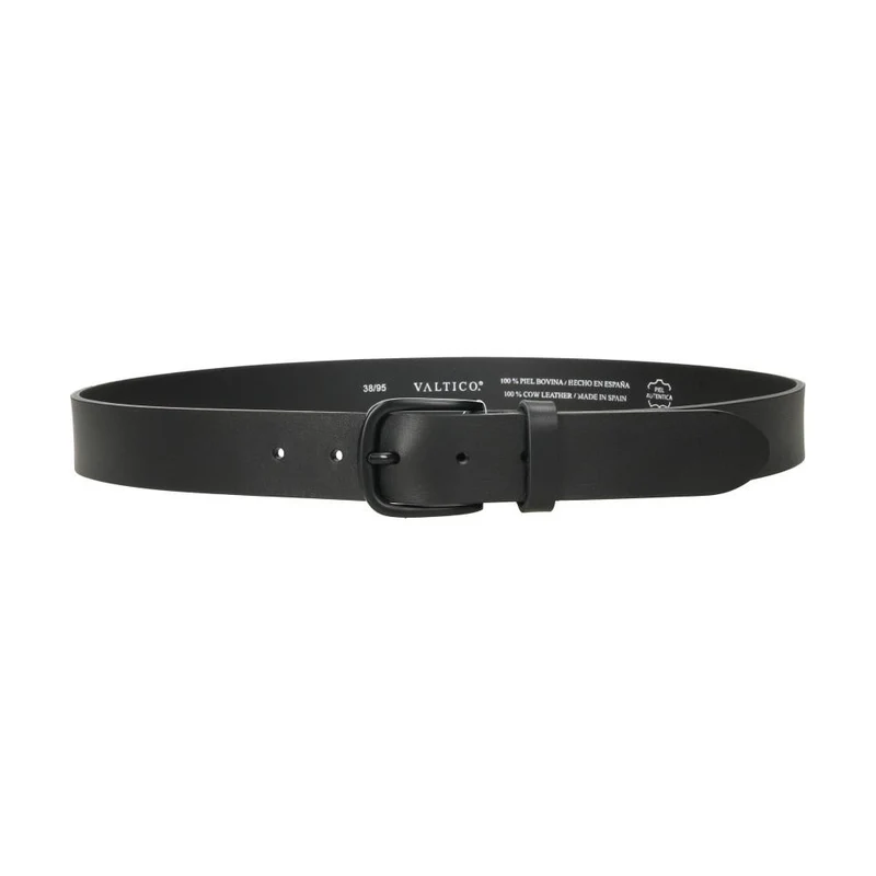 Cinturón De Piel Hebilla Negra Hombre