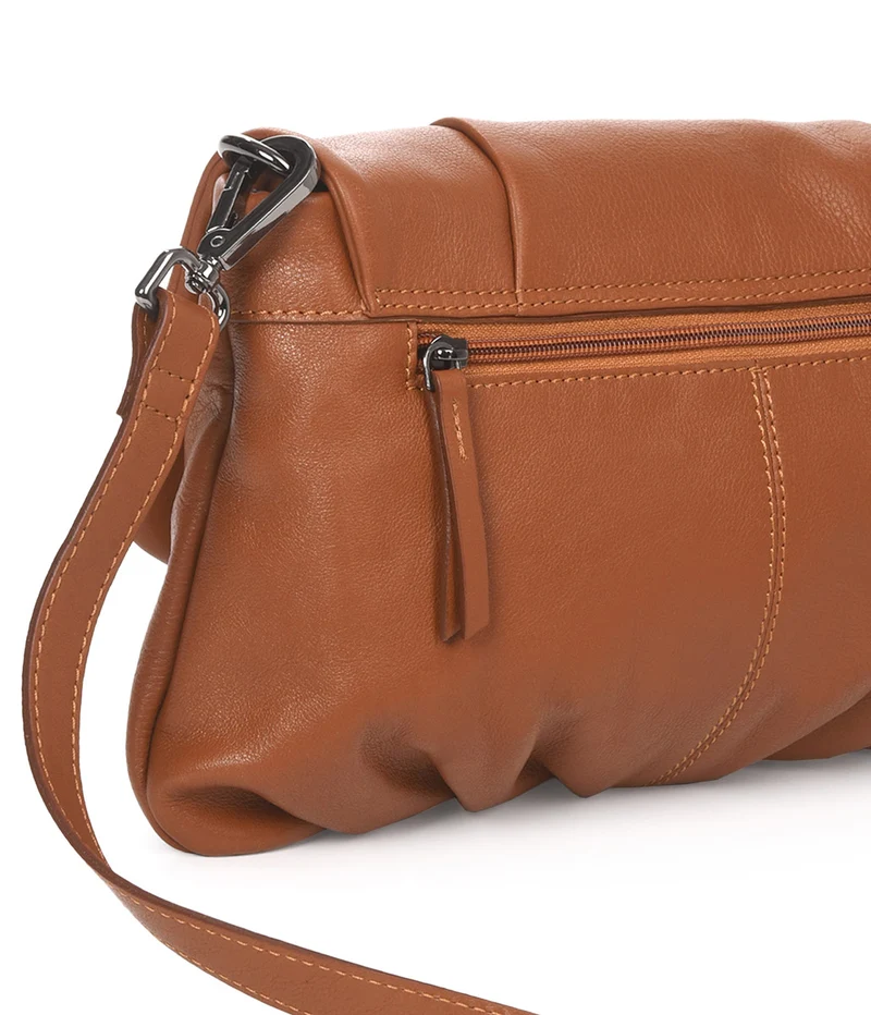 Bandolera grande de piel THB Scallop