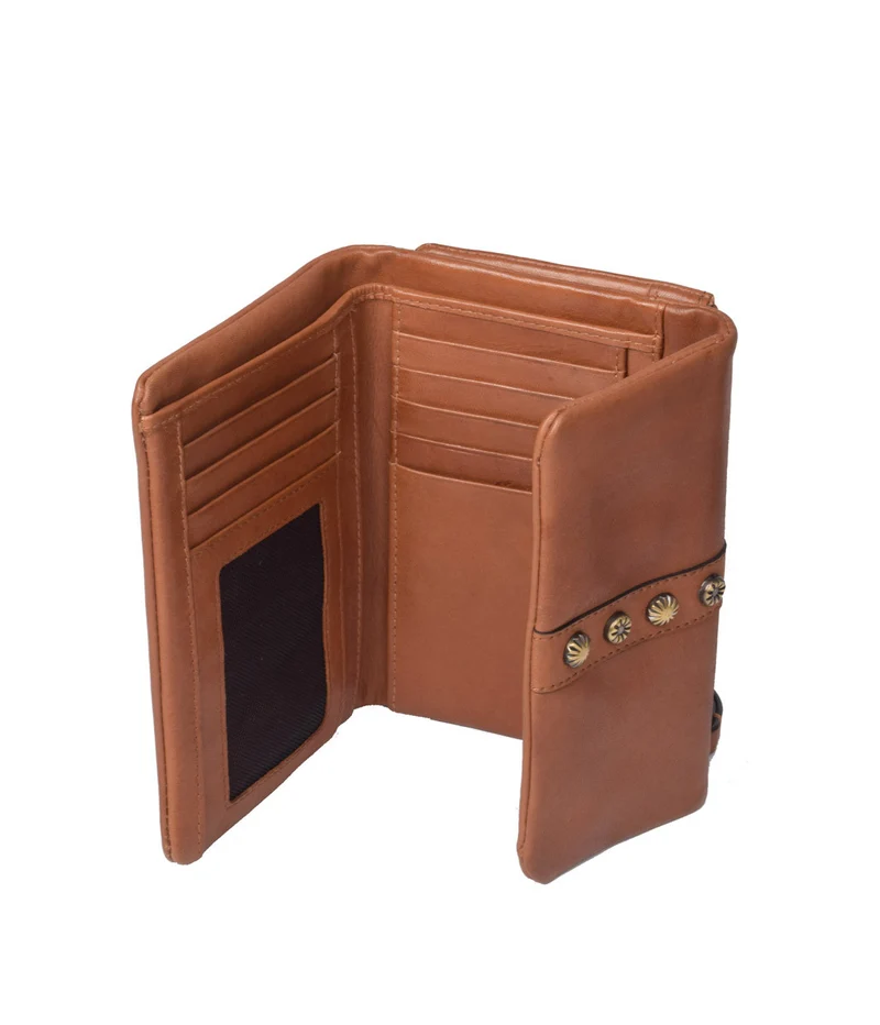 Billetera doble grande de piel THB Shell