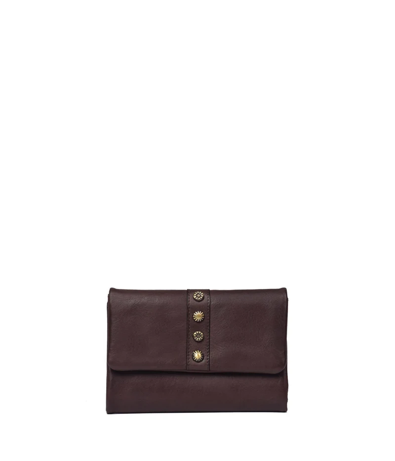 Billetera doble grande de piel THB Shell