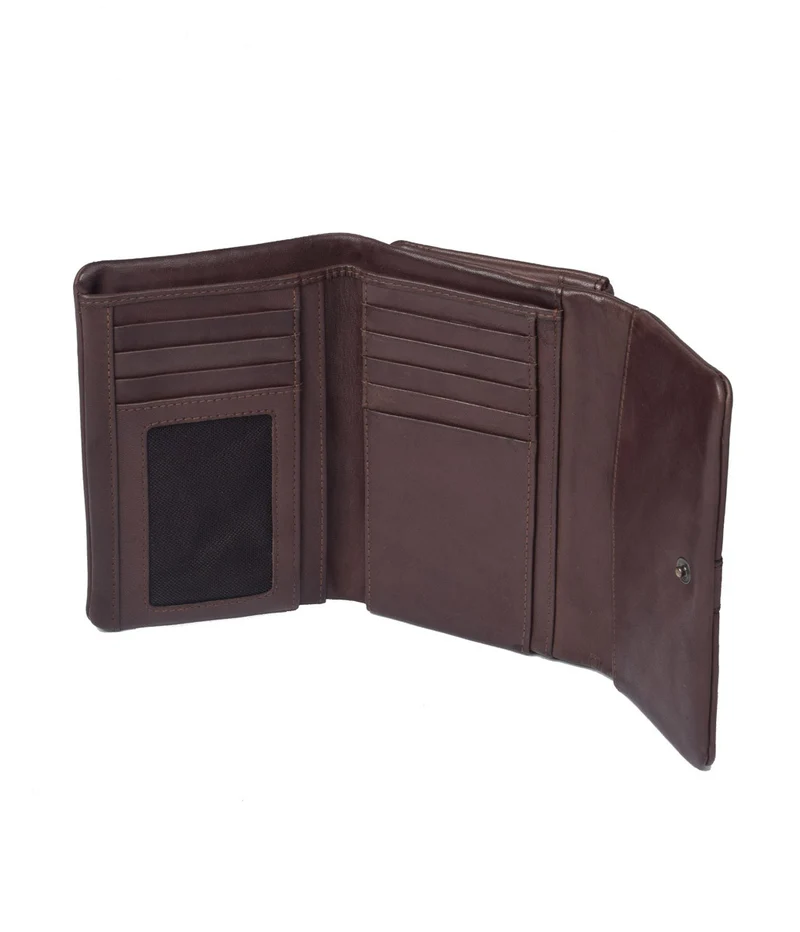 Billetera doble grande de piel THB Shell