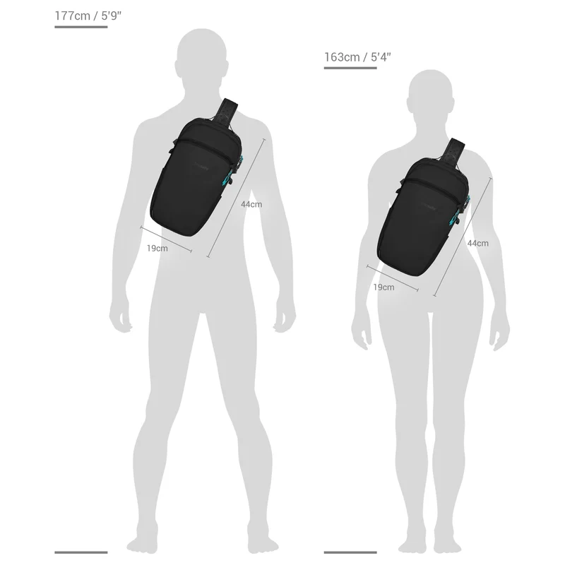 pacsafe ECO 12 Sling - Bolso bandolera 44 cm RFID (black)