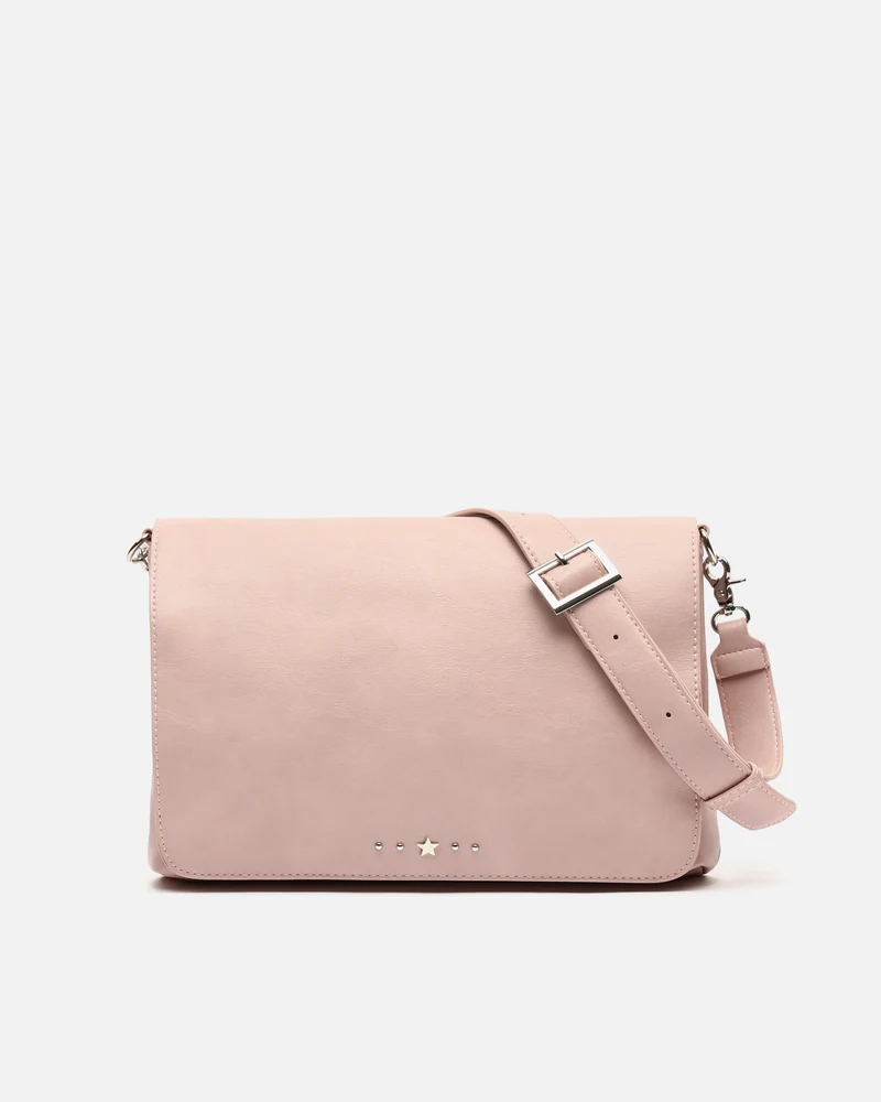 Nesqui-1 bolso bandolera con solapa y detalles metálicos ED.