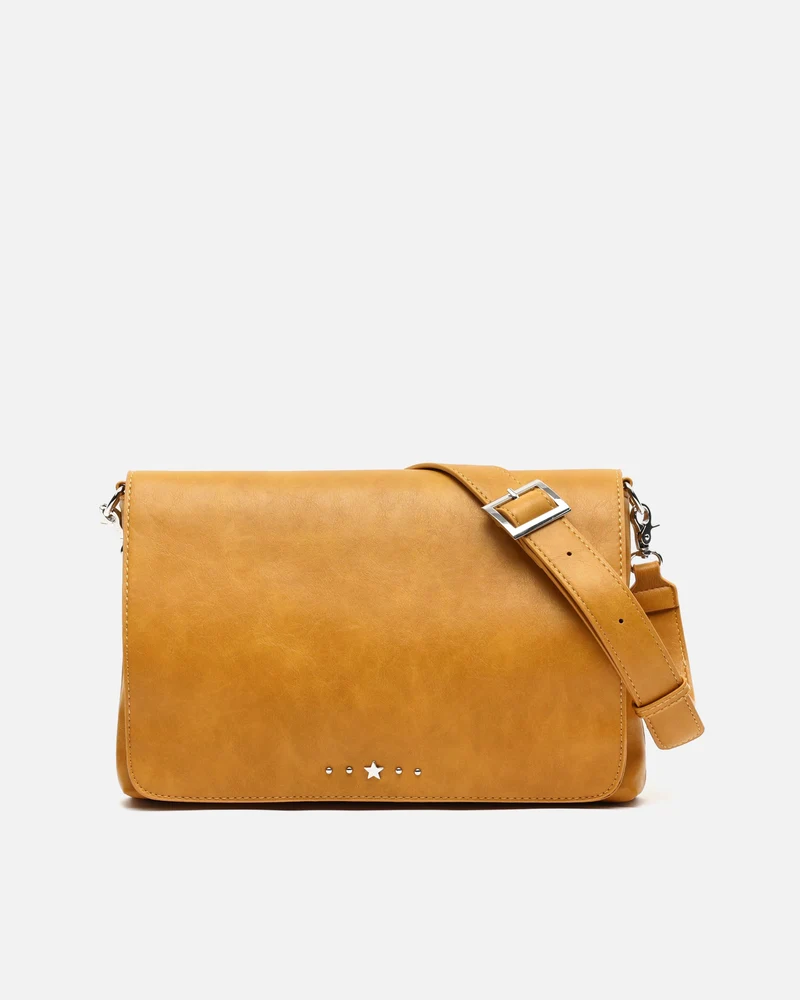 Nesqui-1 bolso bandolera con solapa y detalles metálicos ED.