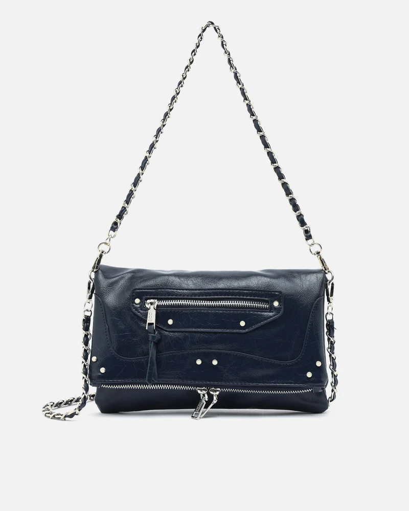 Erosa bolso de hombro pequeño con asa bandolera extraíble y detalles metálicos ED.