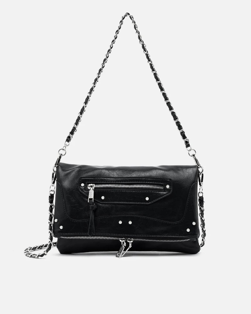 Erosa bolso de hombro pequeño con asa bandolera extraíble y detalles metálicos ED.