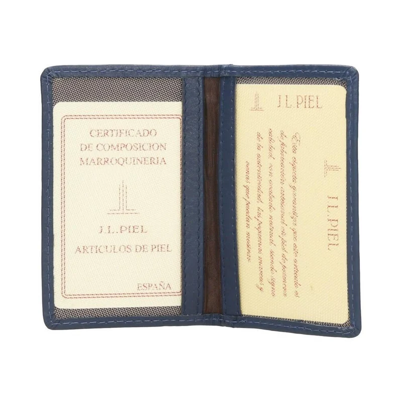 Abono Transporte de Piel J.L Piel Classic Azul