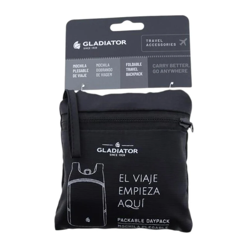 Mochila de Viaje Plegable Nylon Negro
