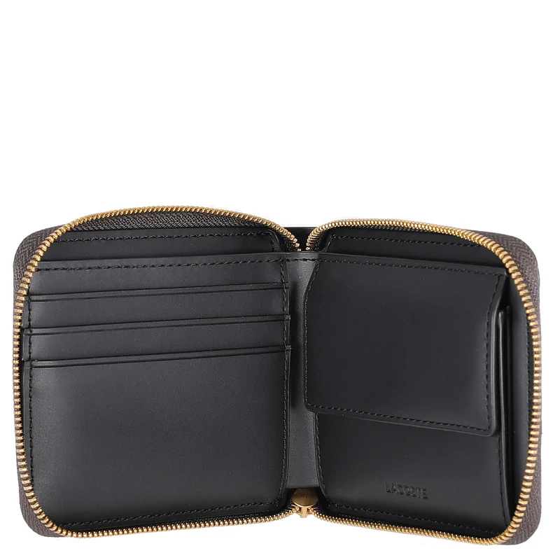 Lacoste The Blend Compact Zip Wallet - Cartera 3cc 11 cm (mono slate black shitake)