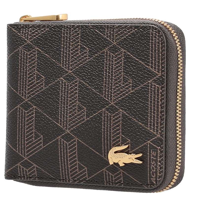 Lacoste The Blend Compact Zip Wallet - Cartera 3cc 11 cm (mono slate black shitake)