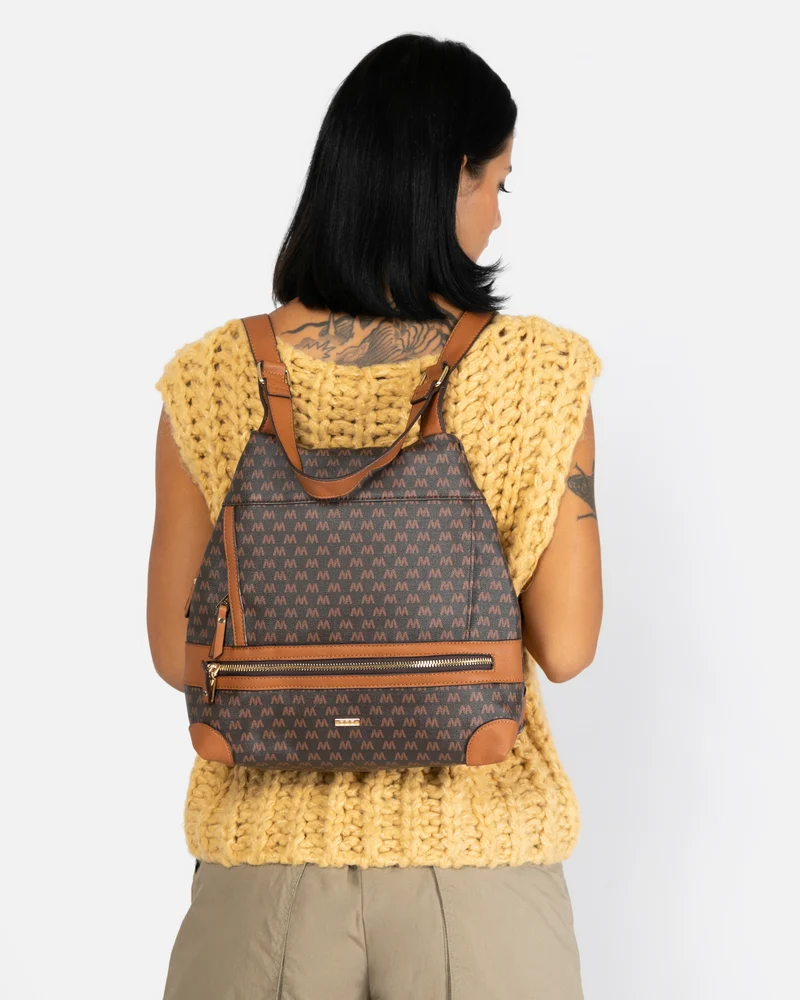 Monogram mochila antirrobo con estampado monograma