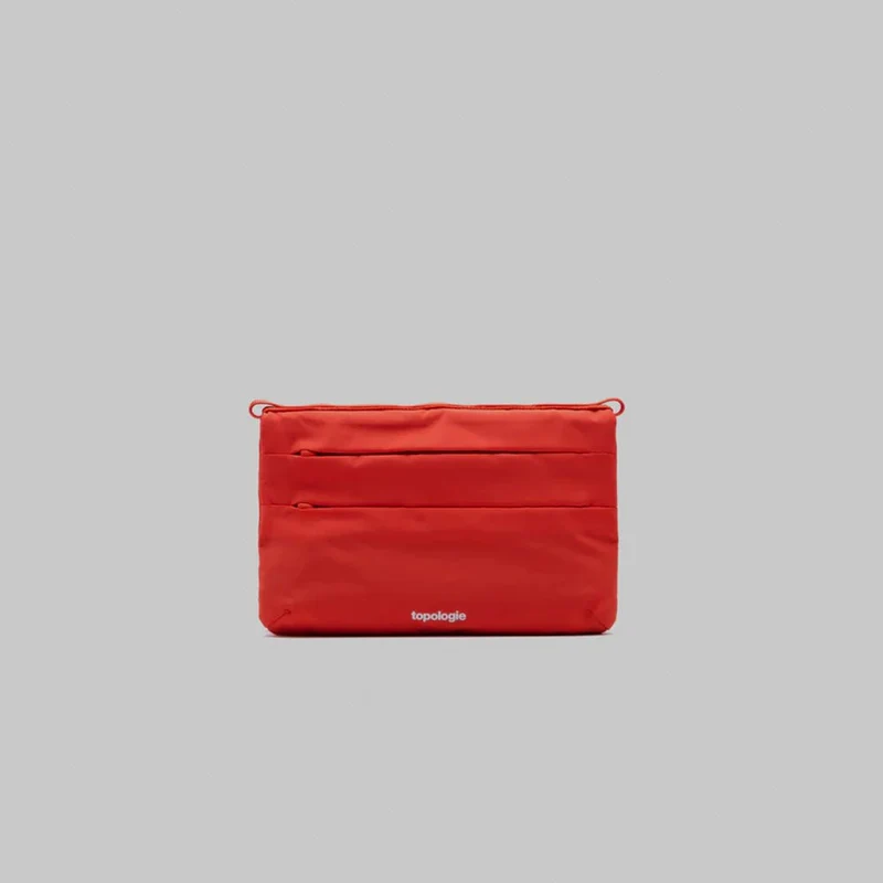 Flat Sacoche Small Red Tech Sateen