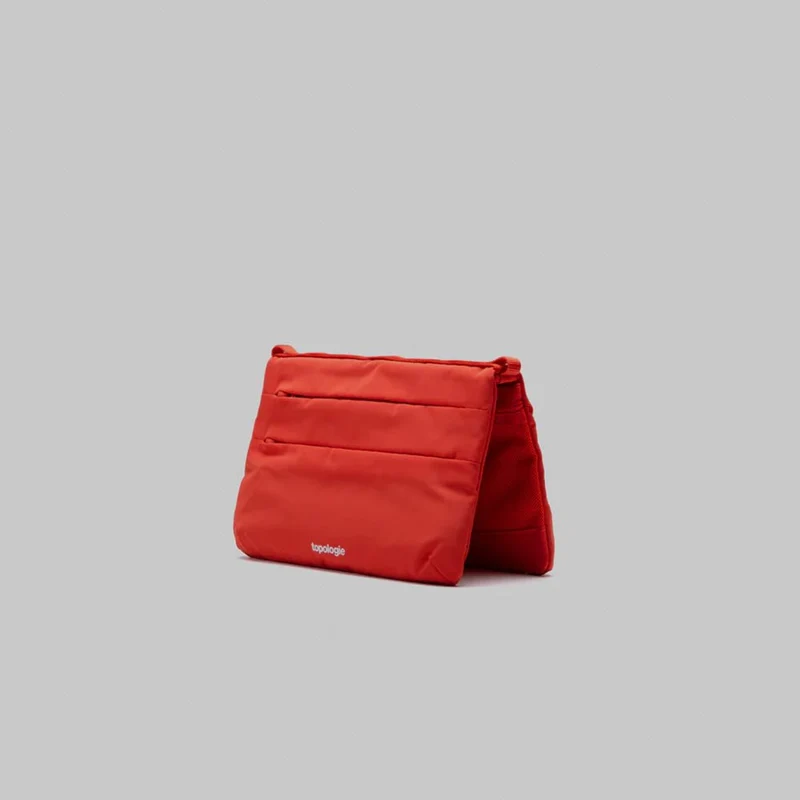 Flat Sacoche Small Red Tech Sateen