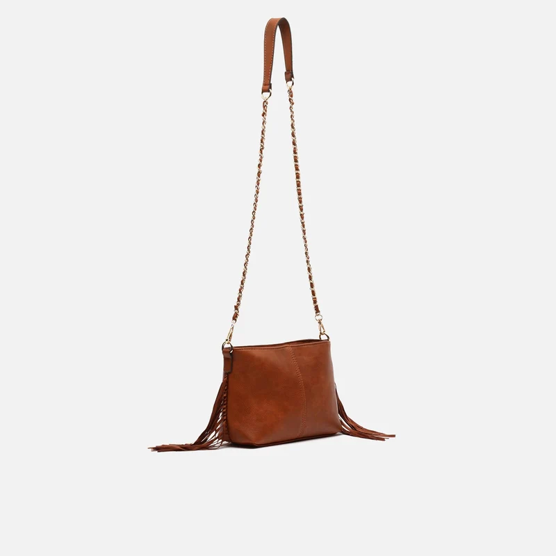 Anabela bolso bandolera pequeño con flecos