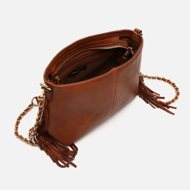 Anabela bolso bandolera pequeño con flecos