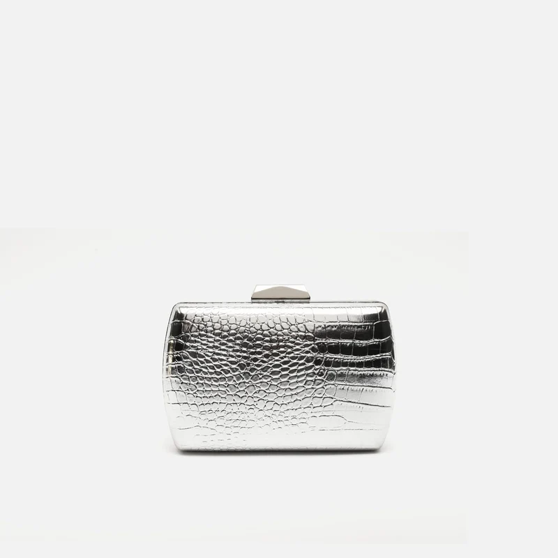 Ilse bolso de mano de fiesta con correa animal print metalizado ED.