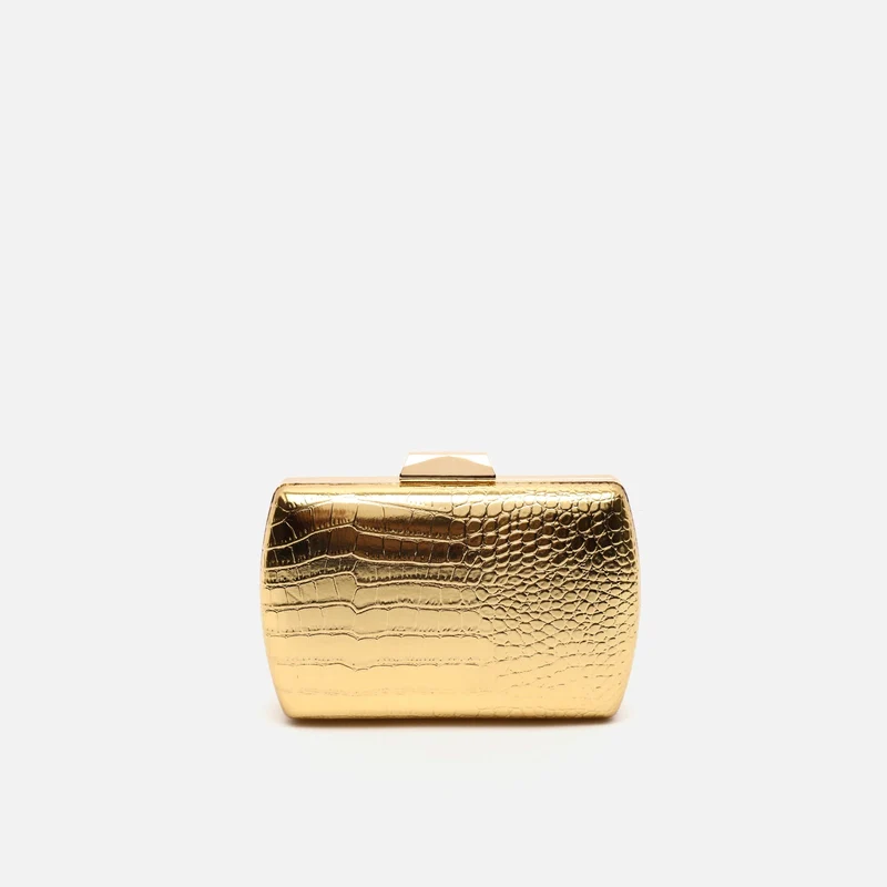 Ilse bolso de mano de fiesta con correa animal print metalizado ED.