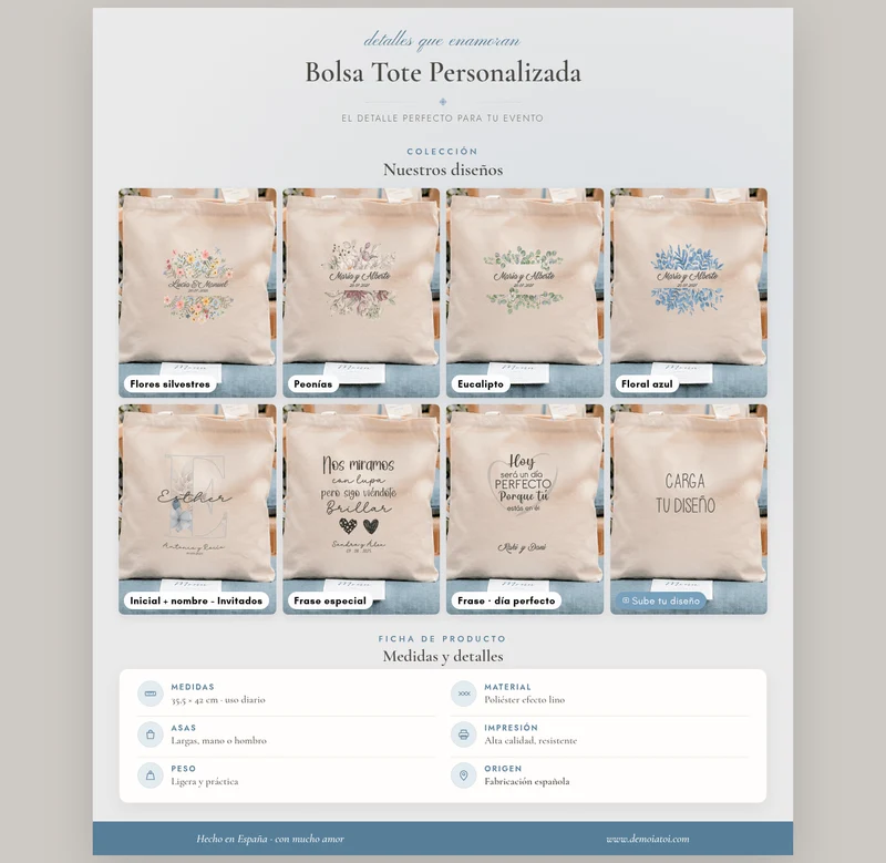 Bolsa Tela Personalizada Invitados - Totebag Celebración