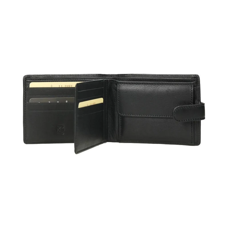 Cartera Grande de Piel J.L Piel Classic RFID Negra