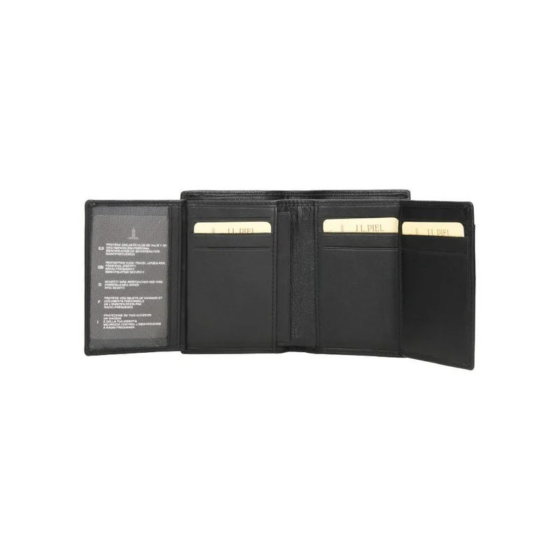 Cartera Vertical de Piel J.L Piel Classic RFID Negra